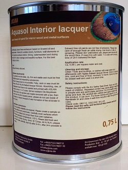 Aglaia Aquasol Interior Satin Matt Lacquer VOC Free